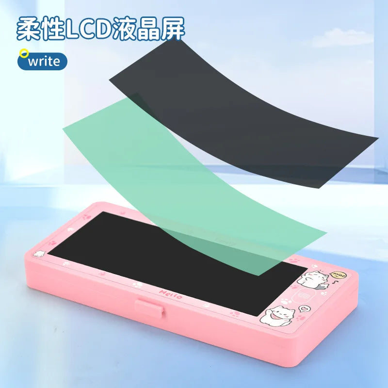 LCD Screen Pencil Case Handwriting 2-in-1 Stationery Box Erasable
