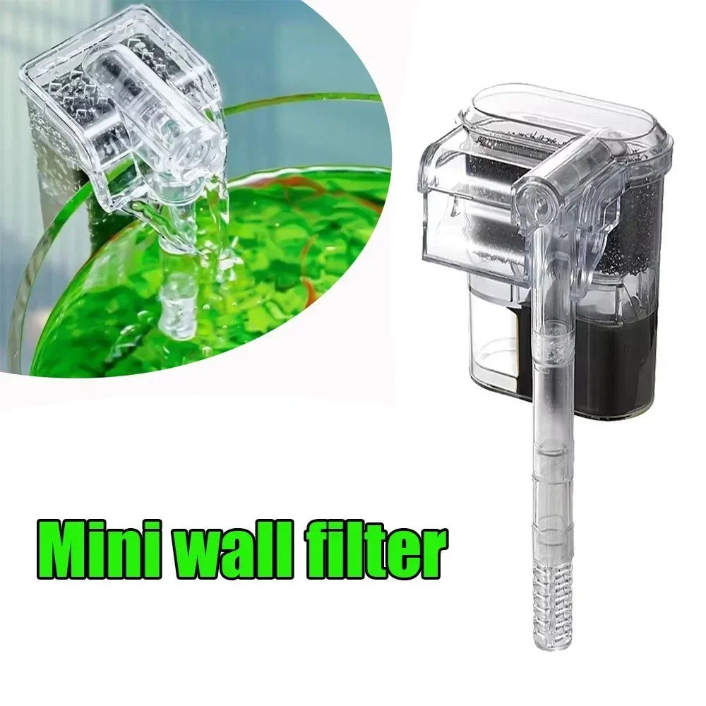 Hang On Back Aquarium Filter Ultra-Quiet 3-Layer Foam 30–80L Tank