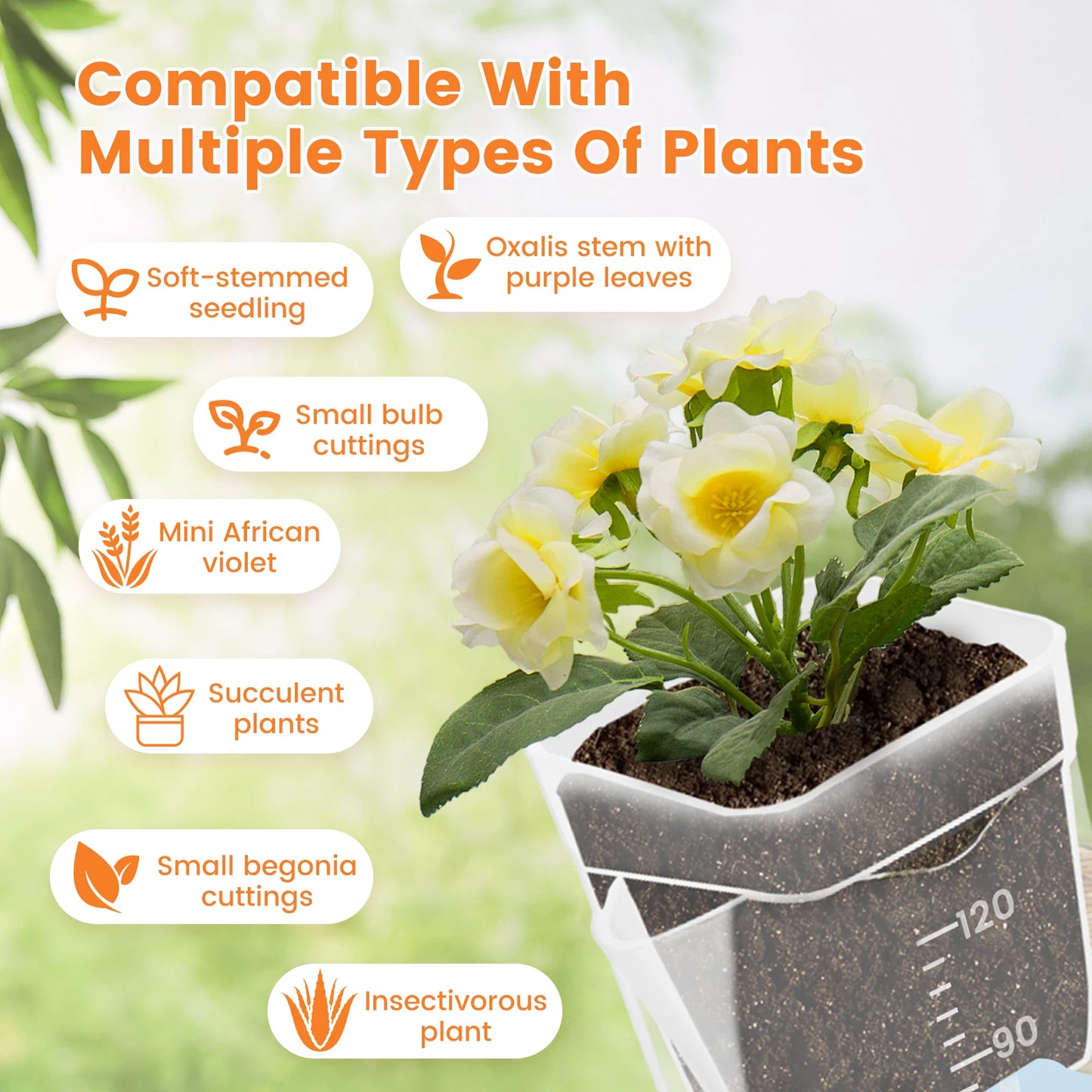 12-Pack Self Watering Plant Pots | Double Layer Nursery Pots
