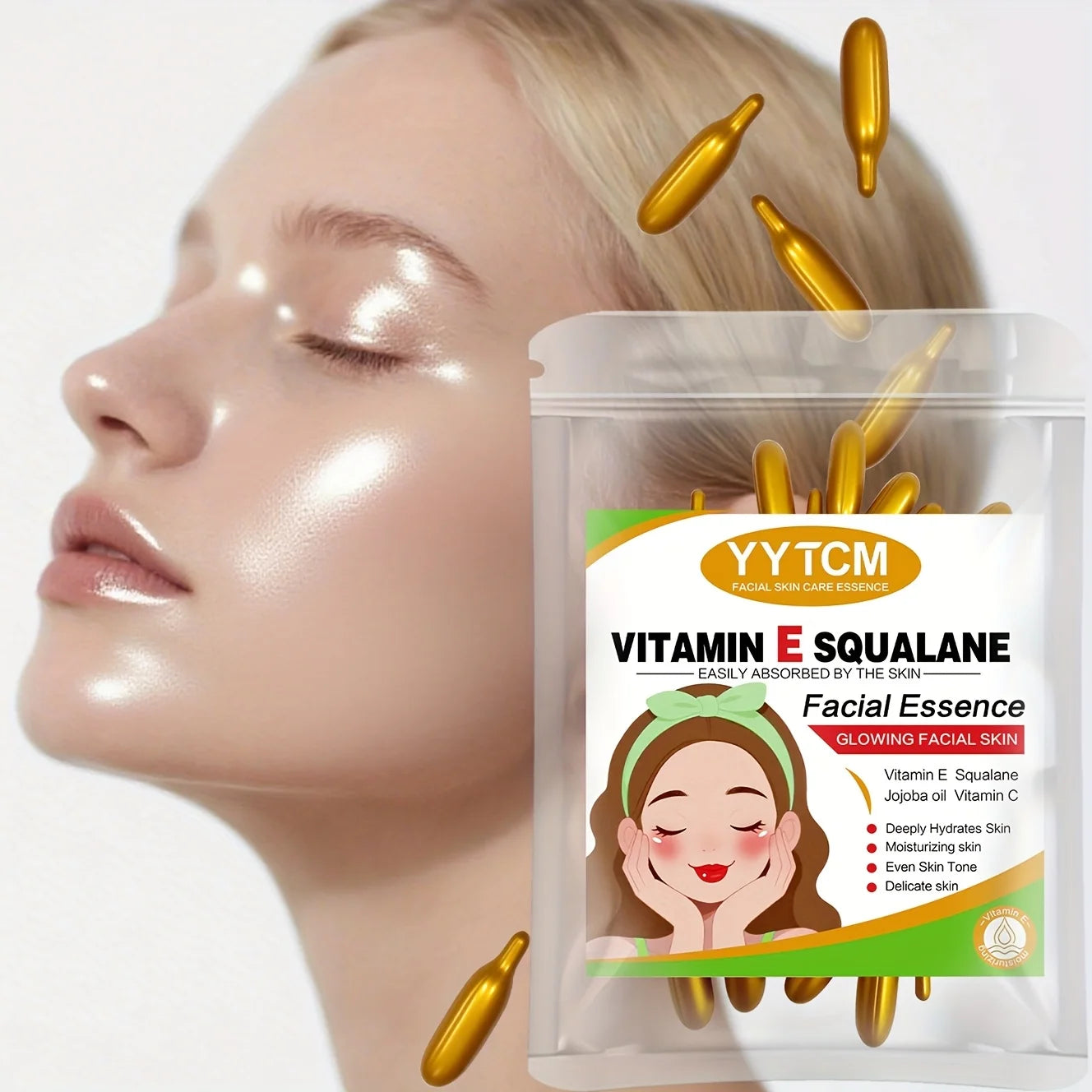 Vitamin E deep moisturizing capsule essence, deep moisturizing and brightening skin essence (0.4gx30 capsules)/bag -1 bag Peaceful Pleasures Health and Wellness
