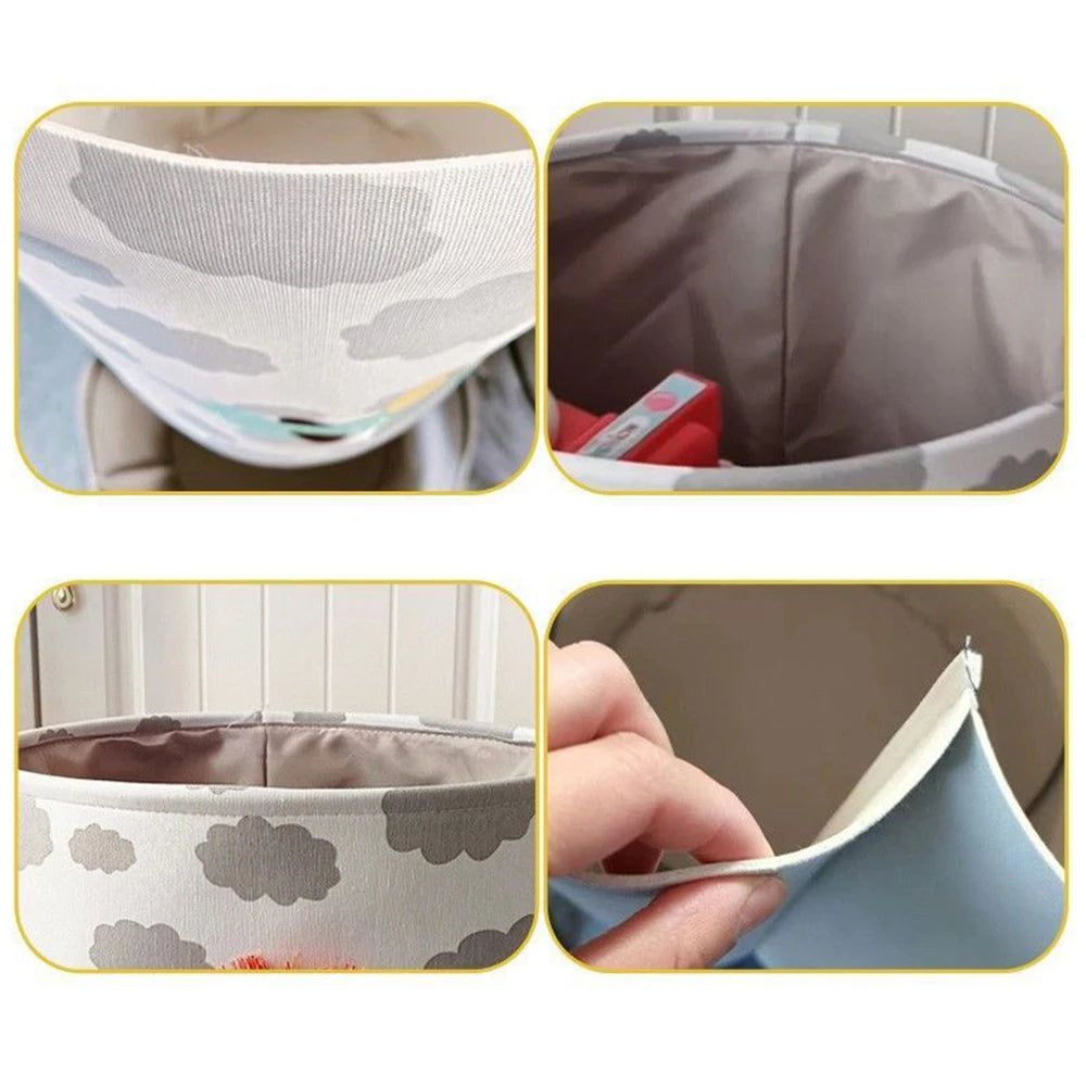 Household Children's Plush Doll Storage Basket With Large Capacity Baby Doll Folding Storage Bucket Clothes Basket Multi-Purpose Peaceful Pleasures Health and Wellness
