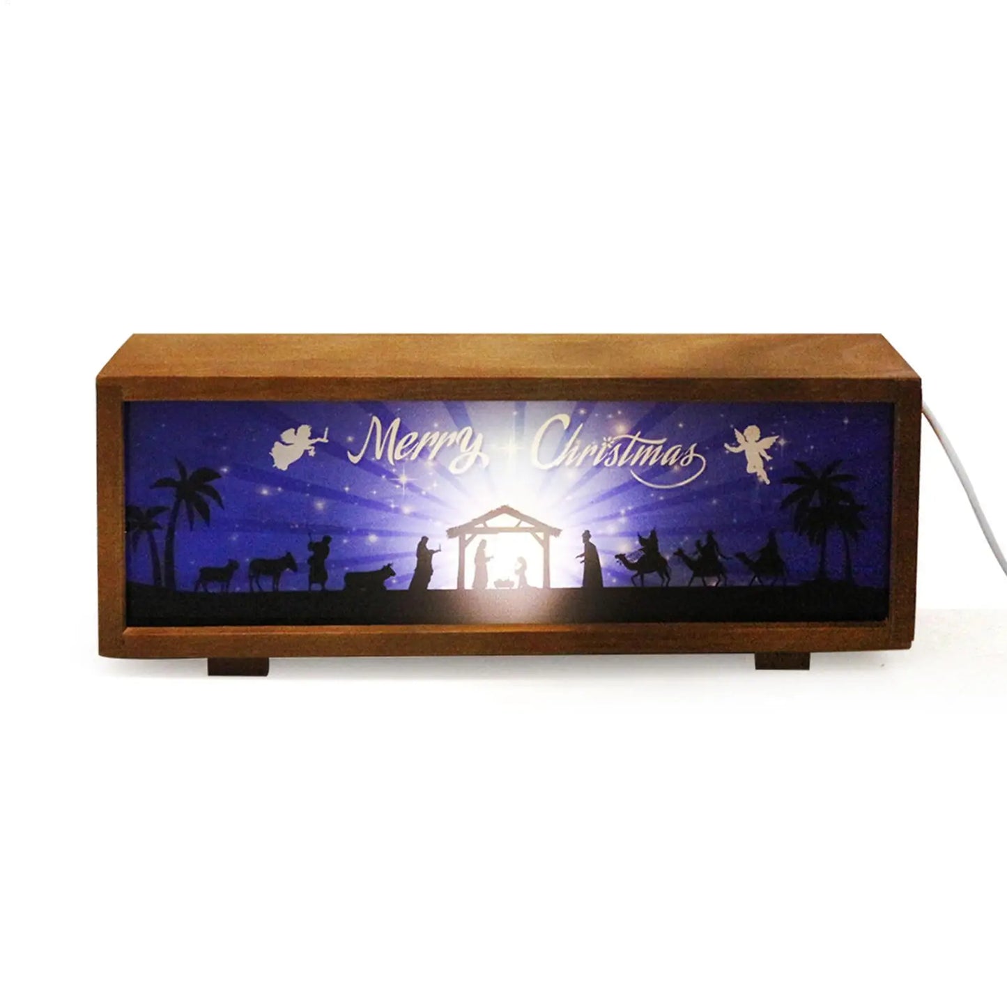 Nativity Scene LED Wooden Lantern | Christmas Night Light