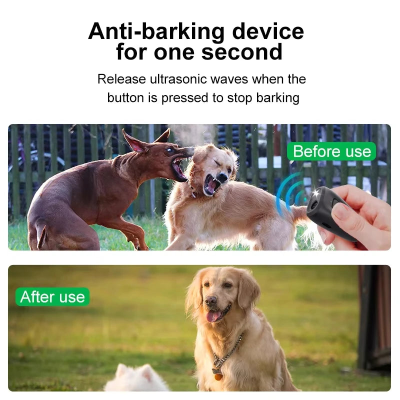 Mini Ultrasonic Dog Trainer Dog Repeller Effective Anti-barking Training Device with LED for Dogs Peaceful Pleasures Health and Wellness