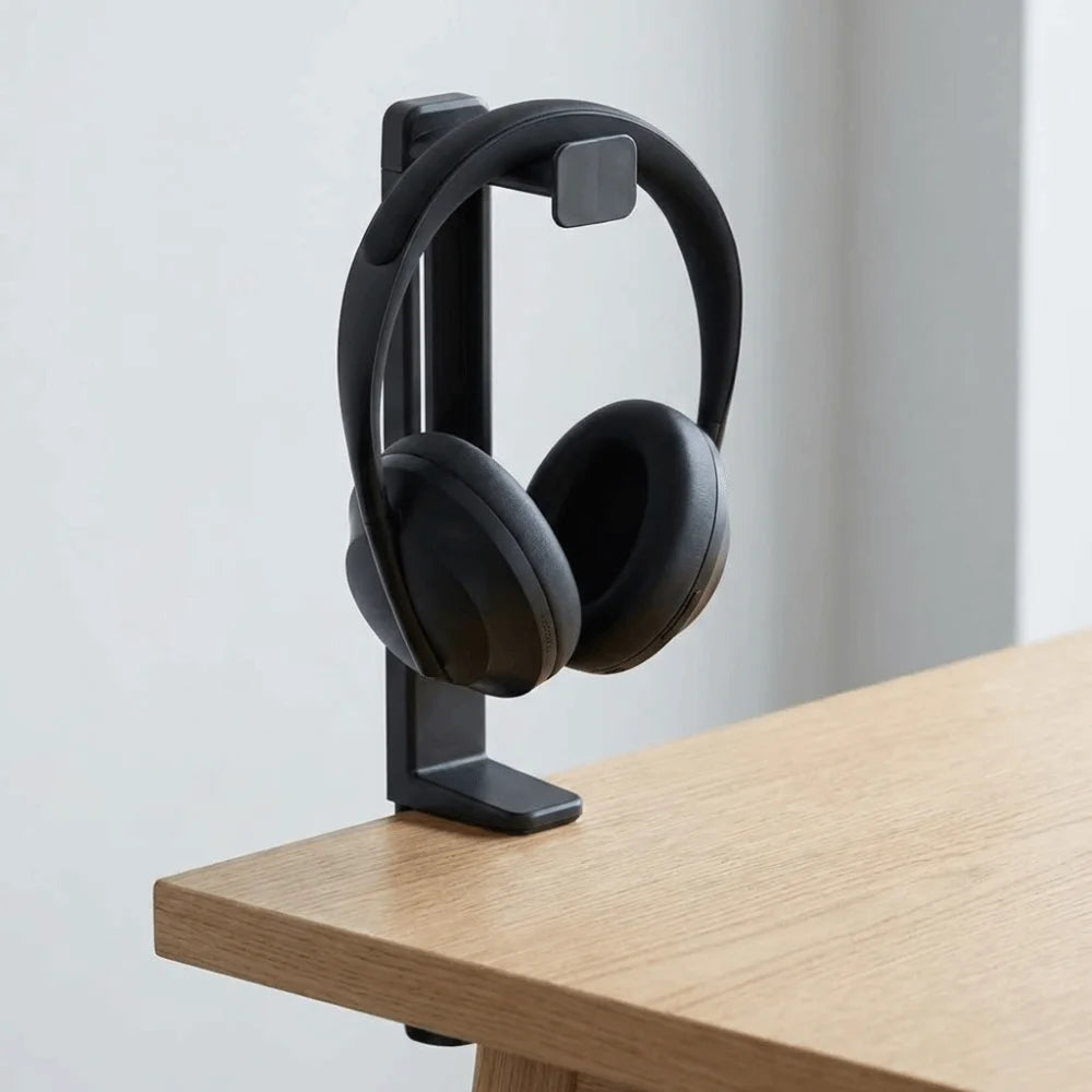 Adjustable Headphone Holder Rotatable No-Drill Gaming Headset Rack Support Universal Headphone Organizers Household Peaceful Pleasures Health and Wellness