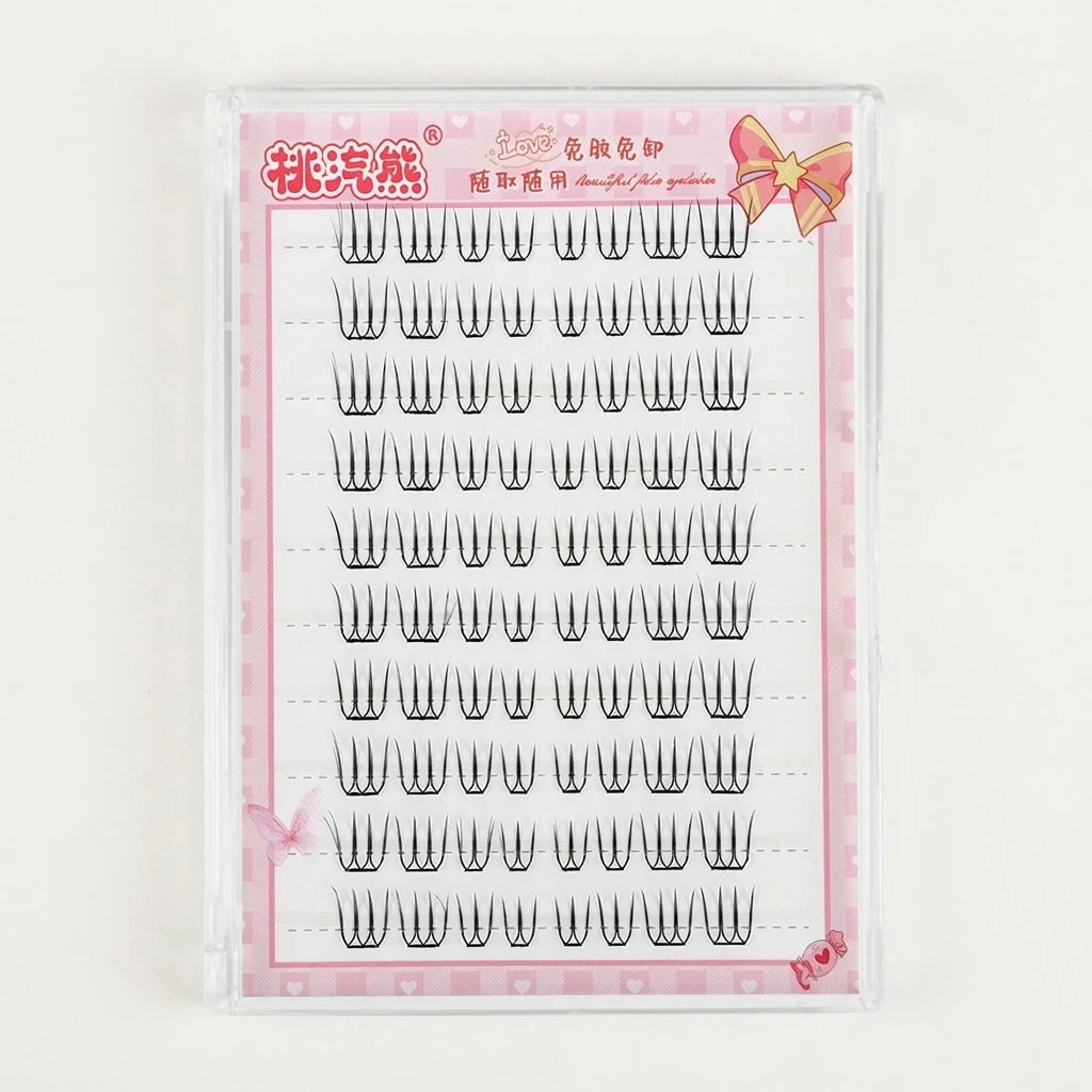 10 Rows Korean Girl Group Style False Eyelashes U Shape Wispy Idol Lashes Enlarge Eyes Natural Self Adhesive Eyelash Extension Peaceful Pleasures Health and Wellness 10 rows 1