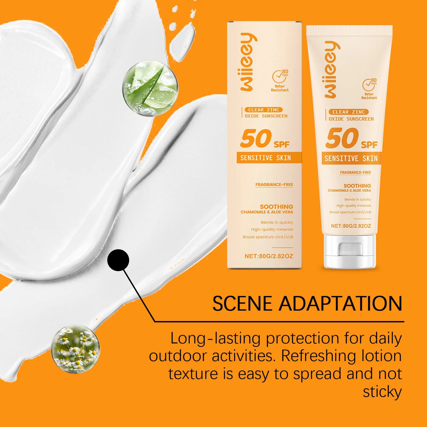 Wiieey SPF 50+ Kids Sunscreen Cream – Mild UVA/UVB Protection