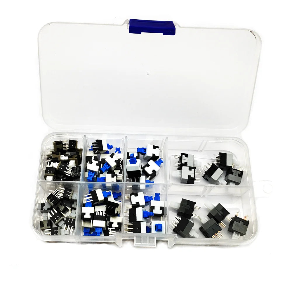 60PCS/LOT 8.5x8.5 8x8 7x7 5.8x5.8mm Self-Locking/Unlocked Push Tactile Power Micro Switch Kit 6 Pin Button Switches Peaceful Pleasures Health and Wellness