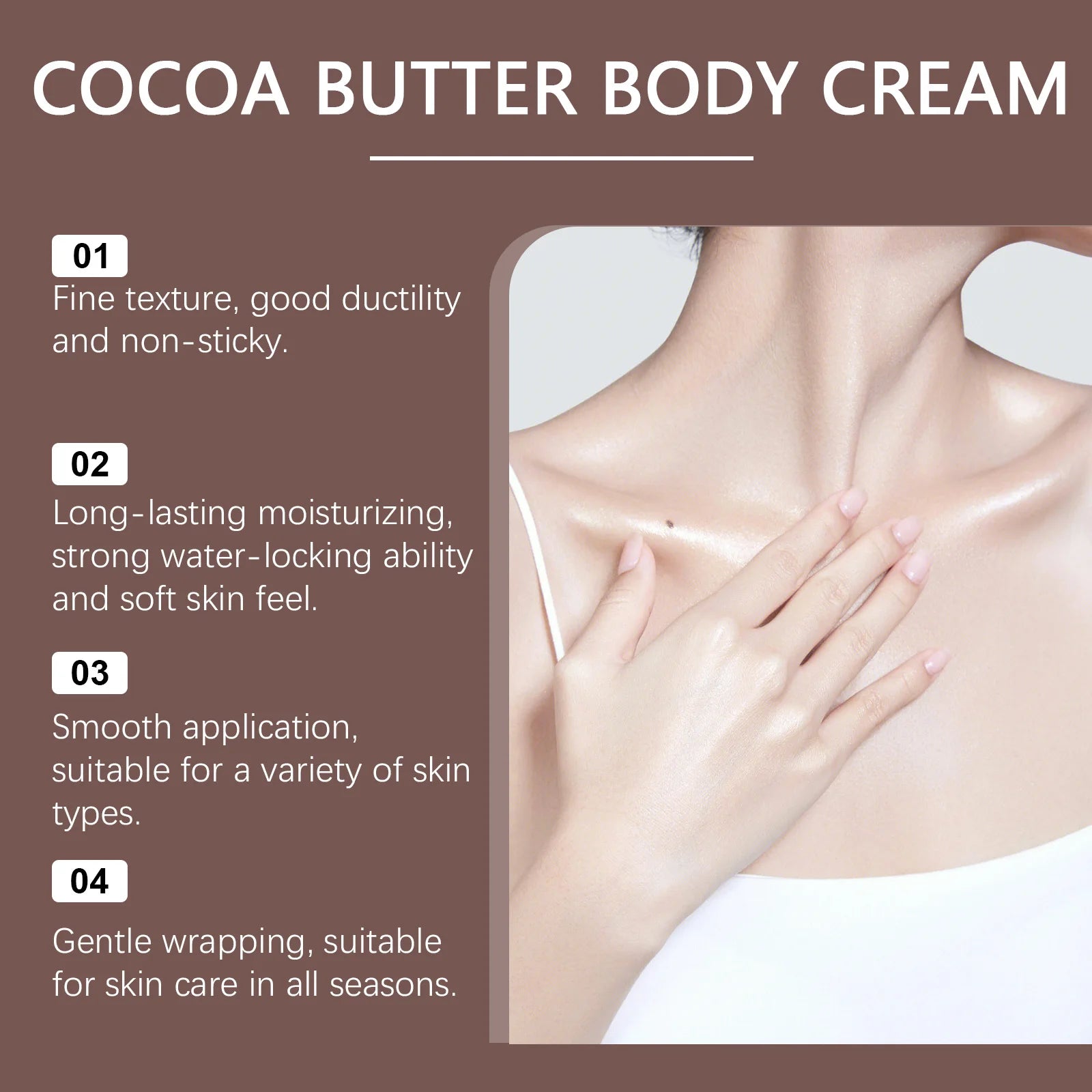 Cocoa Butter Body Lotion Intense Moisturizing Nourishing Cream Smooth Soft Skin Brightening Non-Greasy Winter Skin Care Peaceful Pleasures Health and Wellness