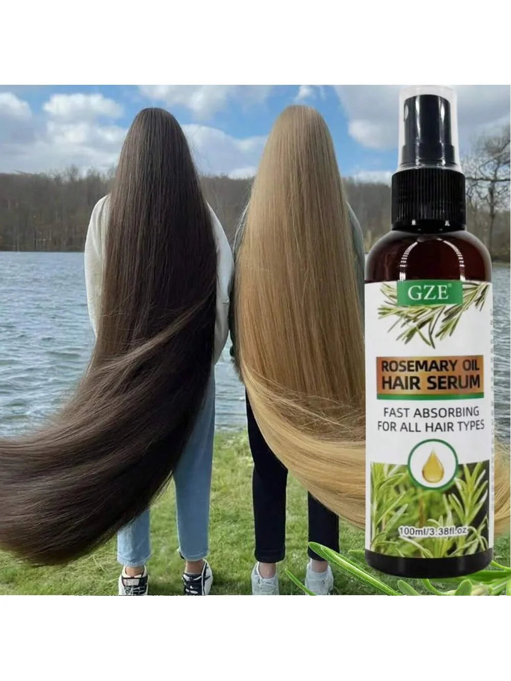 GZE Rosemary Oil Hair Serum Mist – Heat Protection & Repair Hair Serum Mist Peaceful Pleasures Health and Wellness