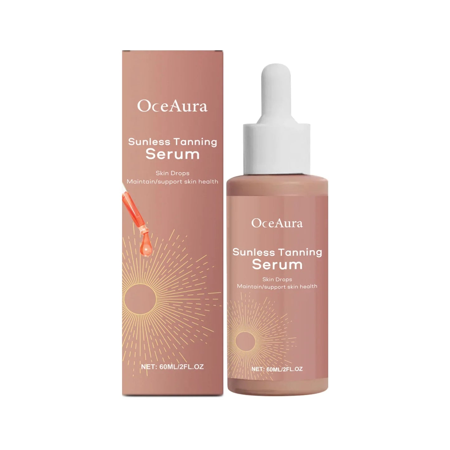 OceAura Herbal Self Tanner Serum – Natural Bronzer Drops