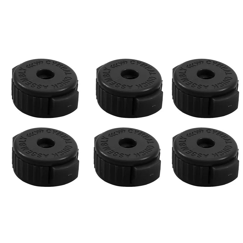 6Pcs Drum Set Quickly Release Caps Cymbal Nut Cymbal Installation Removal Stand Screw Caps Fixing Buckle Instrument Accessories Peaceful Pleasures Health and Wellness Black