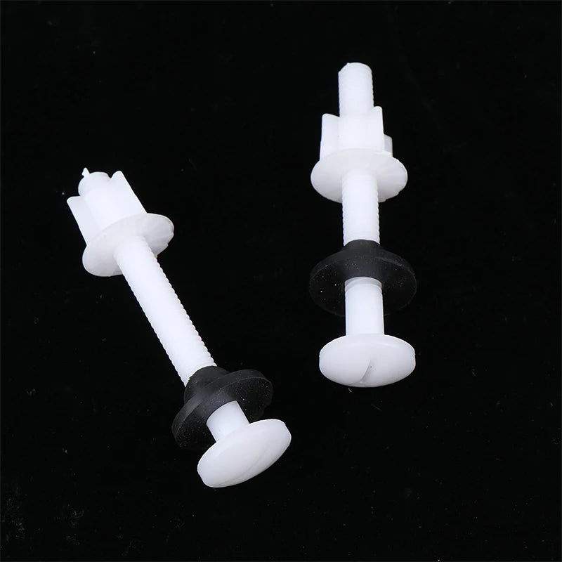 New 2 Pcs Plastic Toilet Seat Hinge Repair Bolts + Fitting Screws +Washers Kit For Home Bathroom Accessories Peaceful Pleasures Health and Wellness