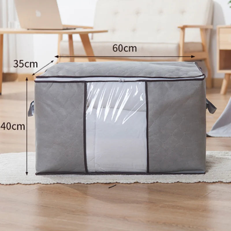 Quilt storage bag, clothing sorting bag, moving and organizing household bedding storage box, supplies Peaceful Pleasures Health and Wellness Grey 1pcs