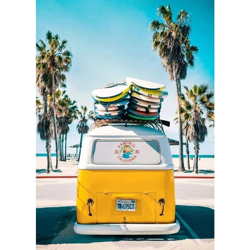 Summer Sunshine Beach Surf Palm Trees Sea View Poster Canvas Paintings Wall Art Pictures Home Decor Peaceful Pleasures Health and Wellness 12 30x40cm Unframed