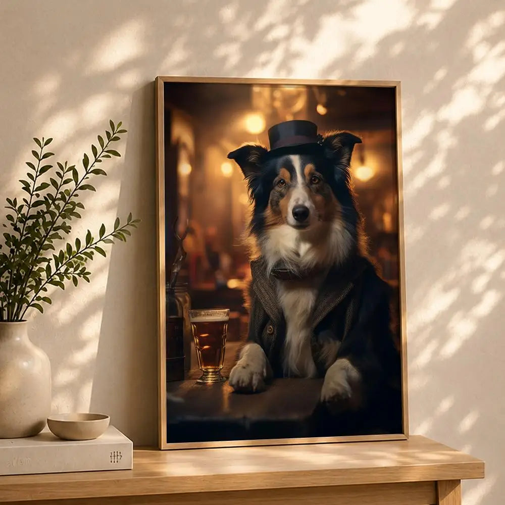 Art D-Dogs Cats at the PubS Poster HD Self Adhesive Waterproof Wall Art Ideal for Home Office Dorm Bedroom Great Gift Peaceful Pleasures Health and Wellness White7 50X70cmNoframe