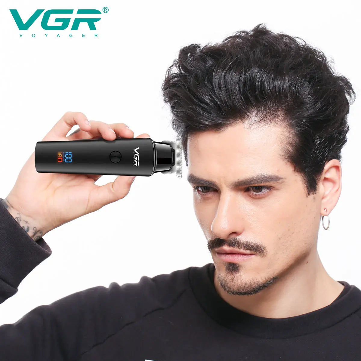 VGR Hair Trimmer 0mm Hair Clipper LED Display Hair Cutting Machine Professional Electric Rechargeable 0mm Trimmer for Men V-937 Peaceful Pleasures Health and Wellness
