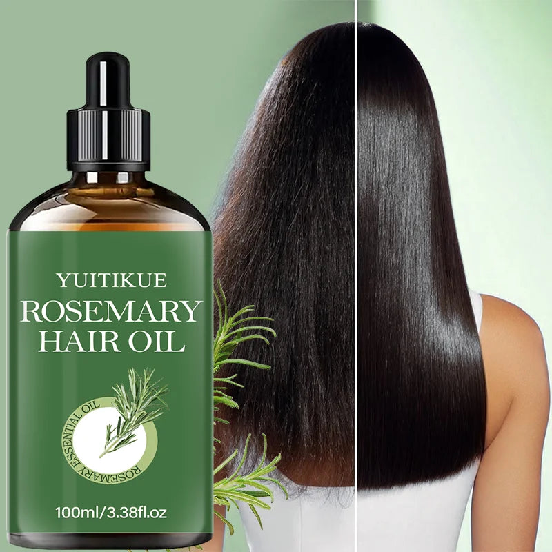 YUITIKUE Rosemary Hair Oil 100ml Natural Essential Oil for Hair Growth Strengthening & Scalp Care Peaceful Pleasures Health and Wellness