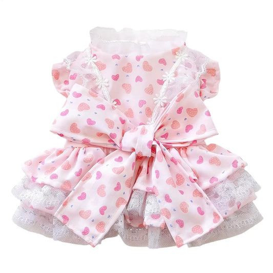 Dress For Dogs Female Breathable Pink Adjustable Medium Dog Outfit Puppy Clothes Girl For All Breed Daily Party Outdoor Walking Peaceful Pleasures Health and Wellness