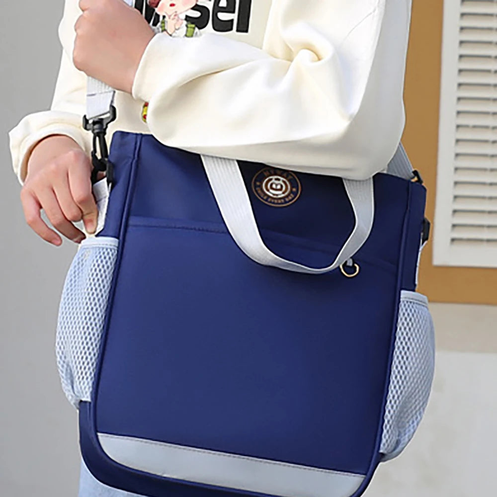 Large Capacity Student Contrasting Shoulder Bag Oxford Cloth Tote