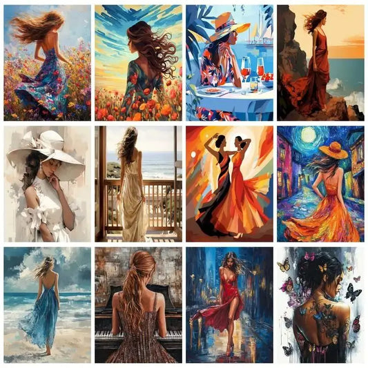 Paint by Number Girl Figure Kit – DIY Canvas Art & Home Decor Paint By Number Kit Peaceful Pleasures Health and Wellness