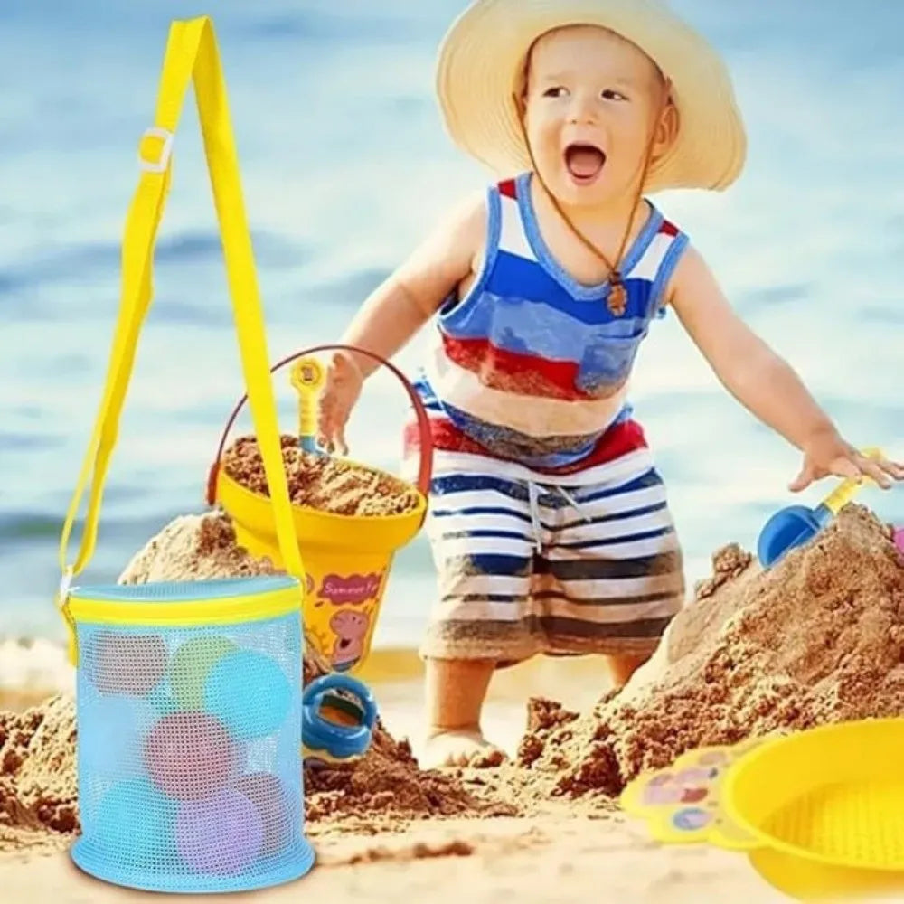 Shelling Collecting Tools Beach Mesh Bag Extra-Large Adjustable Straps Beach Storage Bags Shell Collecting Bag Pool Storage Peaceful Pleasures Health and Wellness