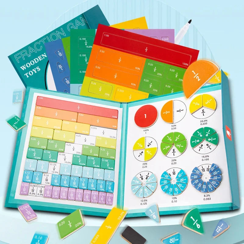 Magnetic Fraction Puzzle Book – Montessori Math Toy for Kids