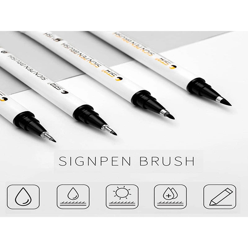 Bview Art Calligraphy Soft Tip Pens 4 Hand Letter Marker Beginner