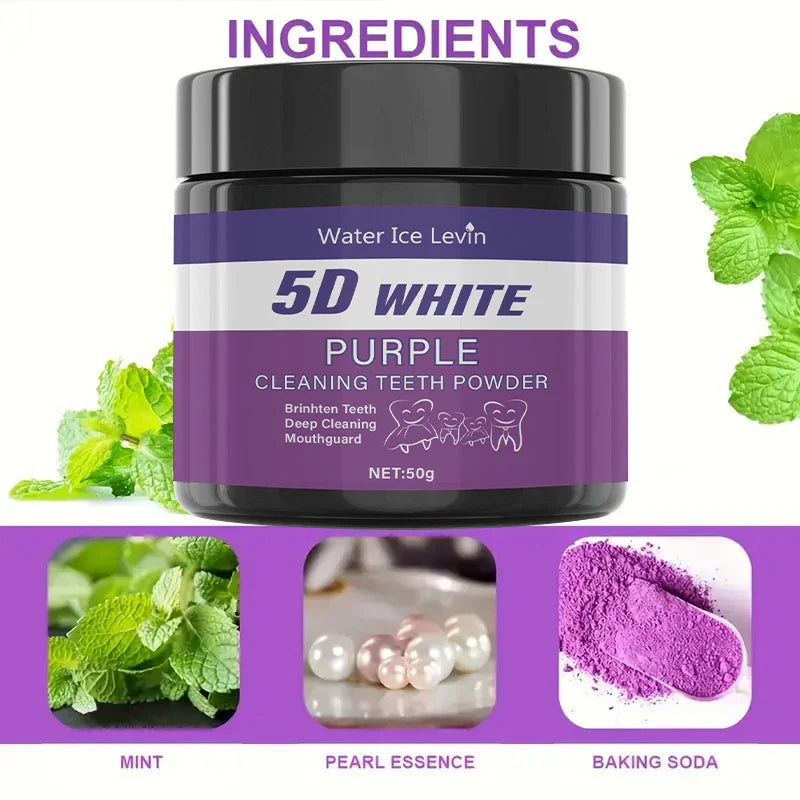 Purple Tooth Cleaning Powder – Sulfate-Free Teeth Whitening 50g