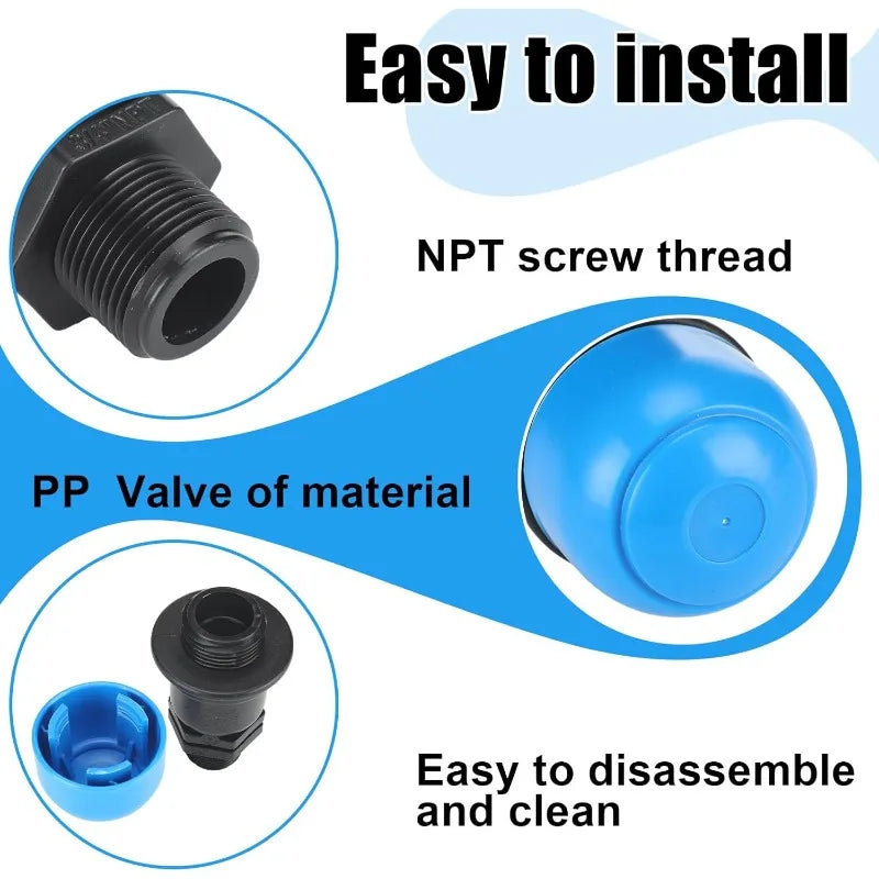2PCS 3/4" BSP/NPT Air Release Valve for Drip Irrigation Systems