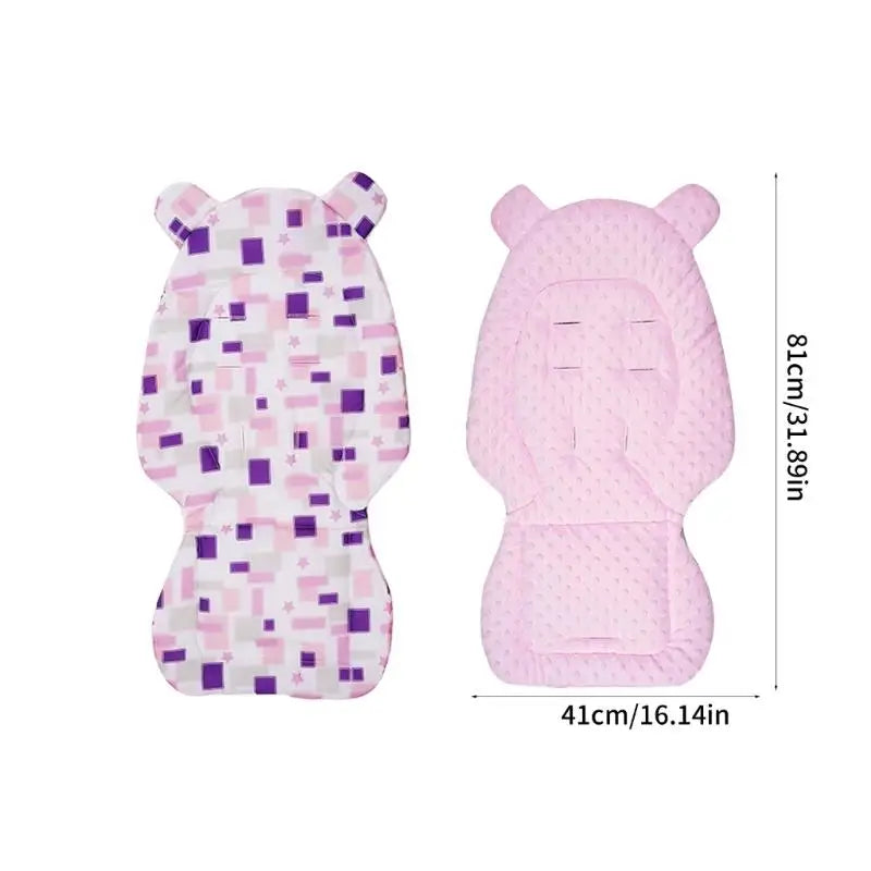 Reversible Baby Stroller Cushion Mat | Soft Cotton 81x41cm
