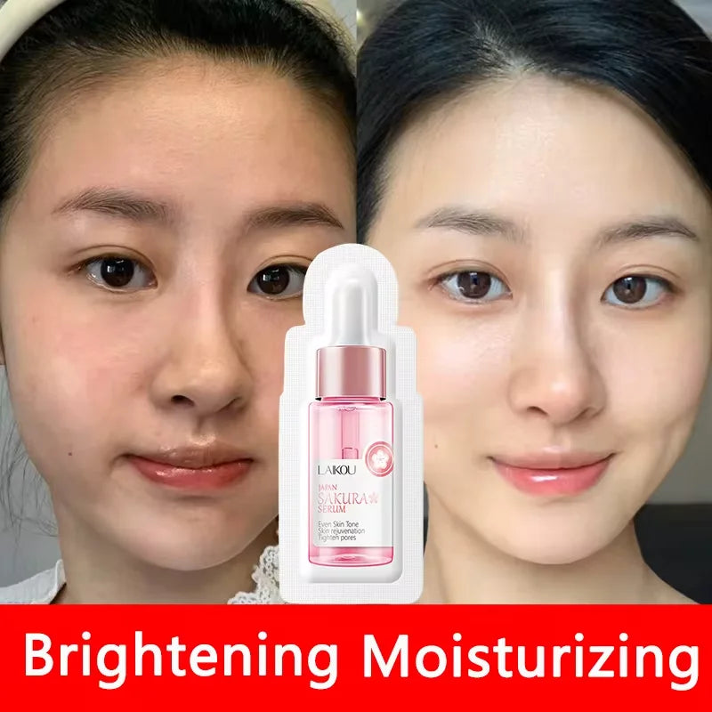 Sakura Whitening Face Serum Anti Aging Fade Fine Lines Tighten Pores Improve Melanin Pigment Dull Moisturizer Brighten Skin Care Peaceful Pleasures Health and Wellness