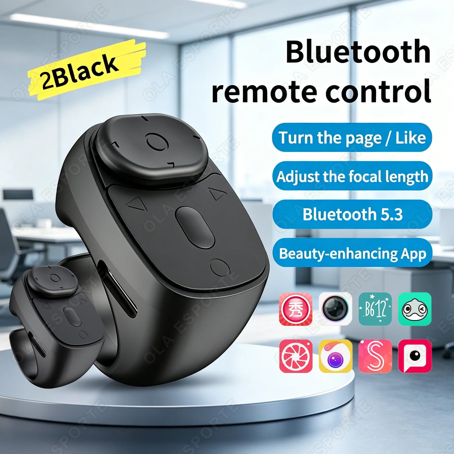 2026 New JX-11 Roller Fingertip Ring Remote Control Wireless Bluetooth Mobile Selfie Mice Video Automatic Page Turner Browsing Peaceful Pleasures Health and Wellness 2Bk