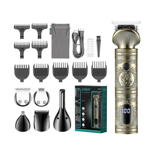 VGR Hair Clipper Electric Hair Trimmer Professional Barber Cordless Hair Cutting Machine Multifunctional Clipper for Men V-106 Peaceful Pleasures Health and Wellness 106 USB