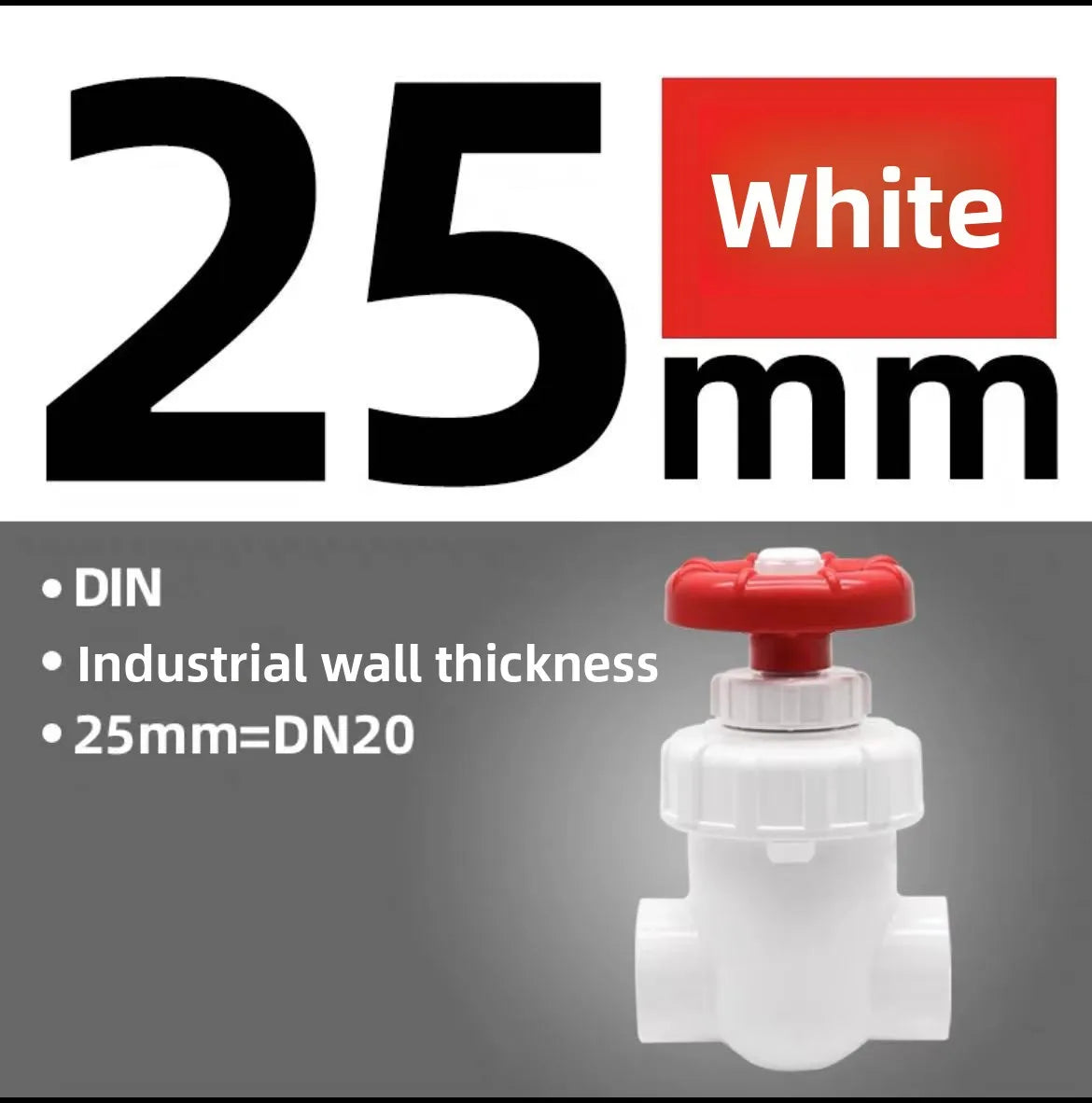 UPVC Gate Valve 20–40mm | Garden Irrigation & Aquarium Flow Control