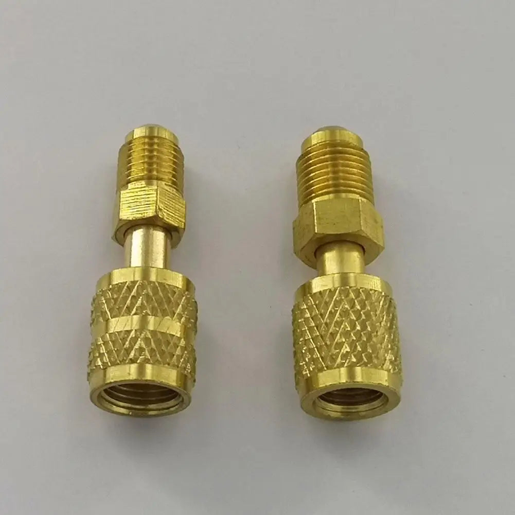 2pcs R410a AC Adapter 5/16" 1/4" SAE Male Female For Valve System Tool SAE External Thread 1/4" SAE Car Accessories Peaceful Pleasures Health and Wellness