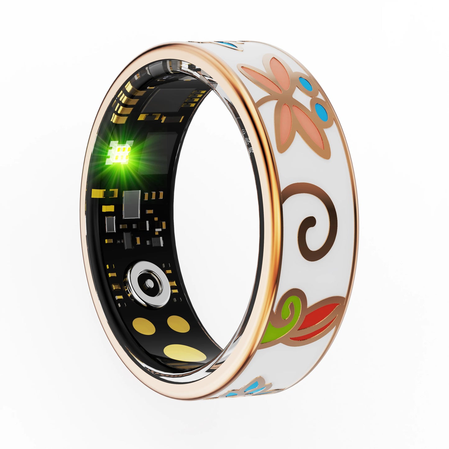 Color Enamels Smart Ring Fashion Women Female IP68 Waterproof Smartring Heart Rate Sleep Monitor Fitness Tracker for Android IOS Peaceful Pleasures Health and Wellness Color Enamels 10