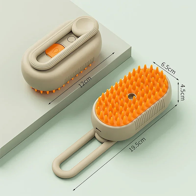 3-in-1 Electric Steam Spray Pet Grooming Brush for Cats & Dogs