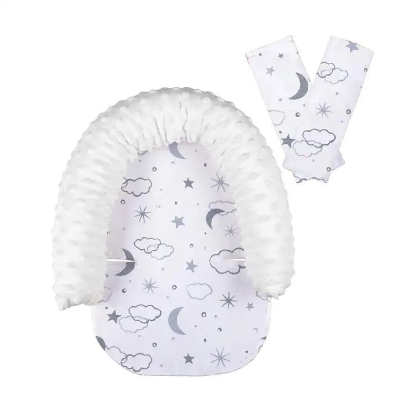 Baby Car Seat Head Support with Strap Covers & Cushions