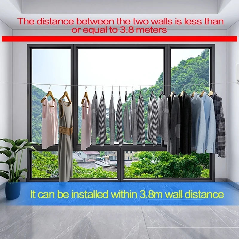 Retractable Clothesline Wall-Mounted Clothes Drying Rack