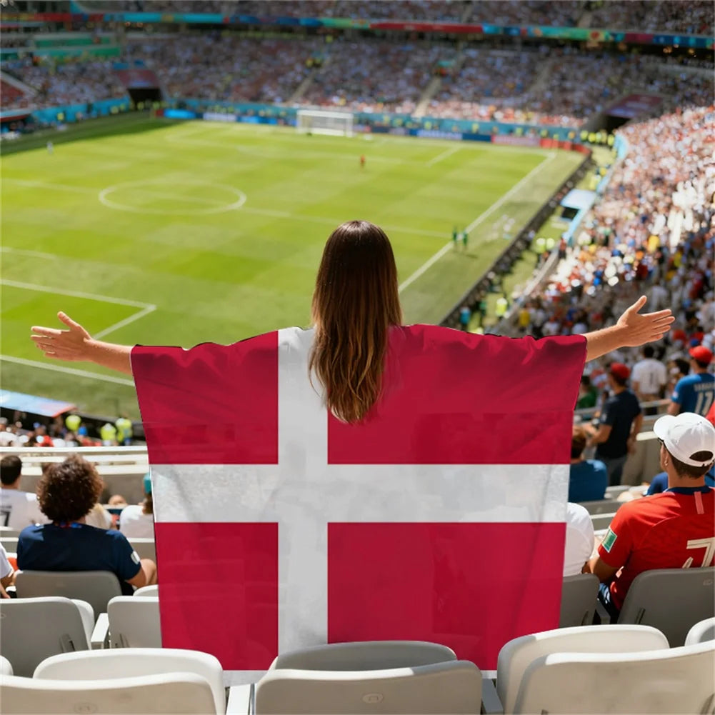 2026 World Cup Football Flag Cape | Wearable Fan Shawl