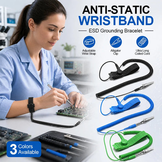 Anti-Static ESD Wrist Strap Grounding Band with Alligator Clip ESD Grounding Strap Peaceful Pleasures Health and Wellness
