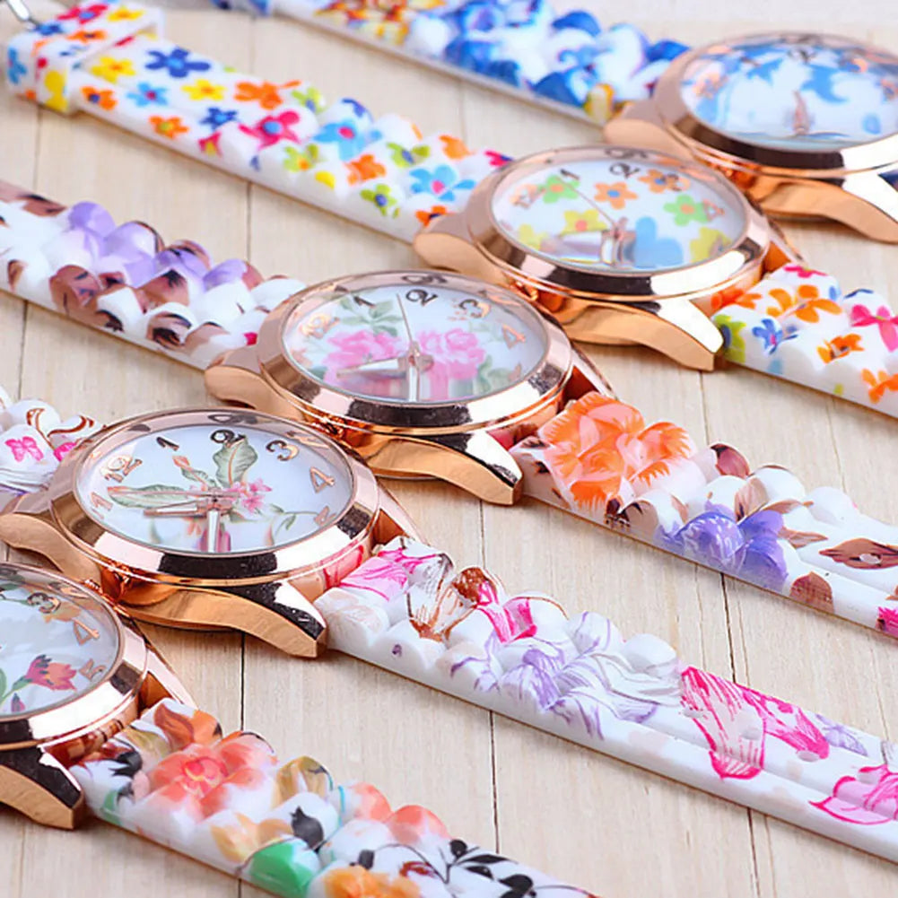 Women's Fashionable-Quartz Watch Printed Elegant Floral Dial Wristwatch Casual Watch Accurate-Quartz Movement Stylish Present Peaceful Pleasures Health and Wellness