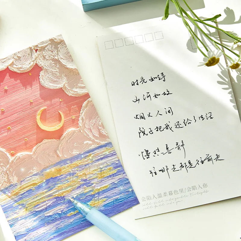 Dream Season Art Postcards Handpainted Oil Painting Greeting Cards