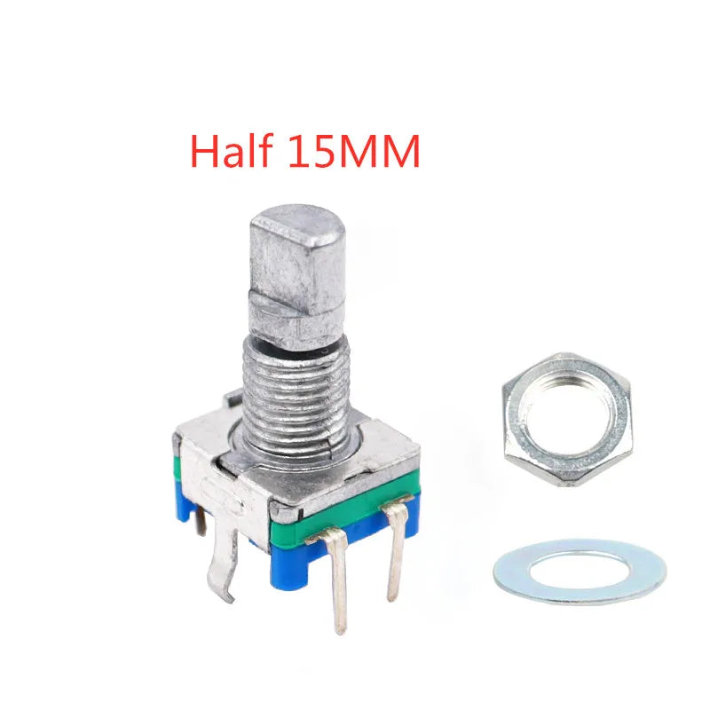 5PCS/Lot Ec11 Rotary Encoder Switch 15/20mm Plum Blossom Handle Half Shaft 20 Bit Pulse Digital Signal Potentiometer Peaceful Pleasures Health and Wellness 15mm Half handle