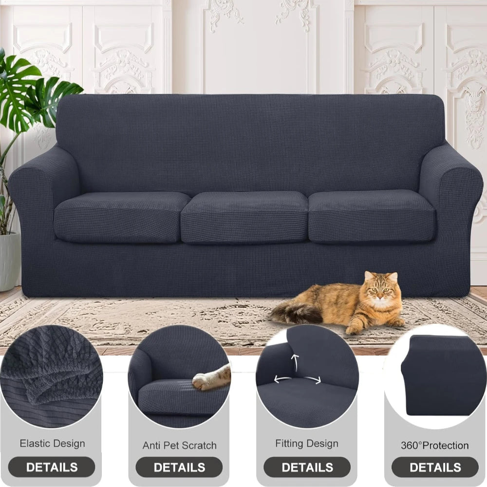 2/3/4/5 Piece Sofa Covers for 1/2/3/4 Cushion Couch Slipcover Soft Stretch Furniture Covers for Dogs Non Slip Sofa Protector Peaceful Pleasures Health and Wellness