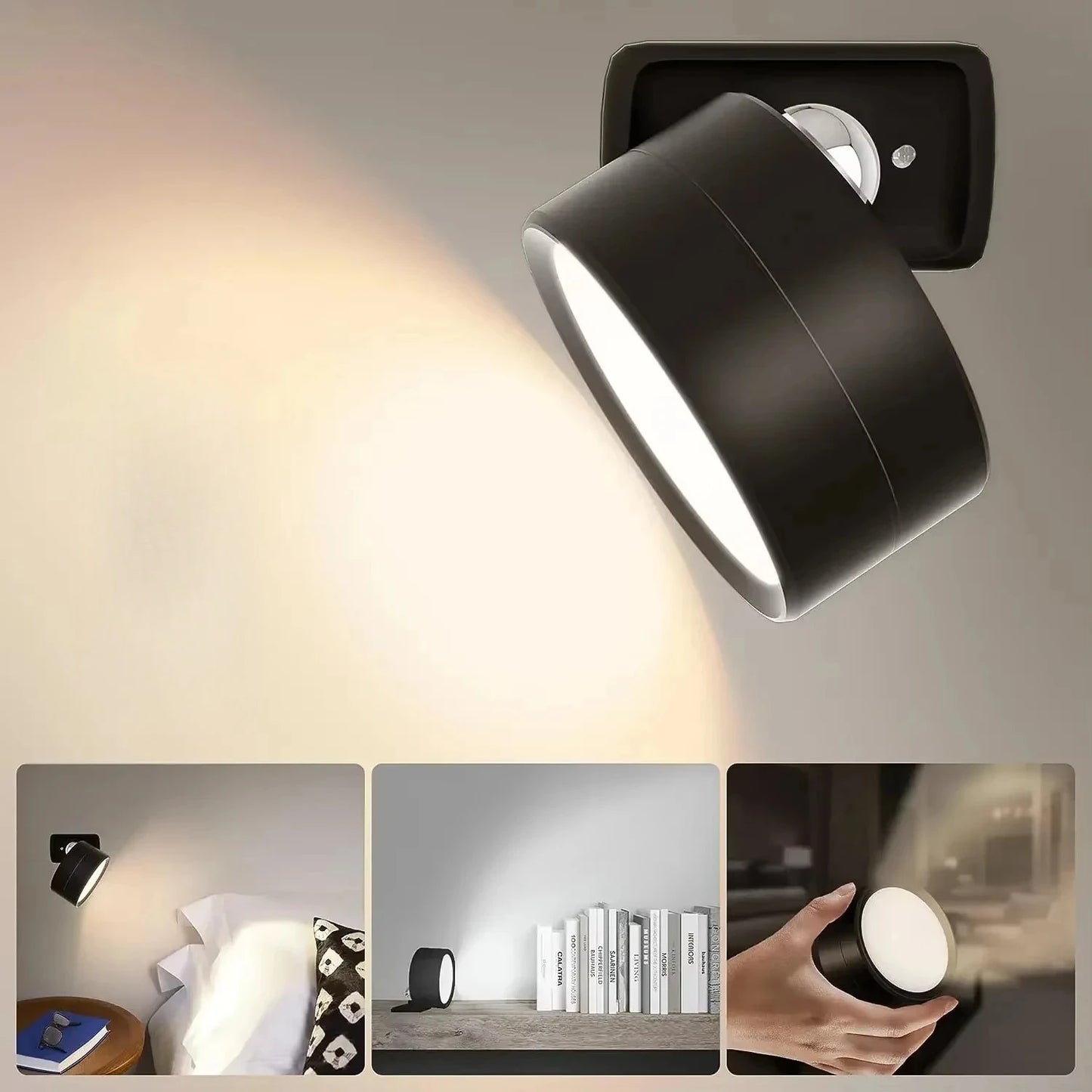 RTONTR Dimmable LED Wall Light | USB Rechargeable Remote