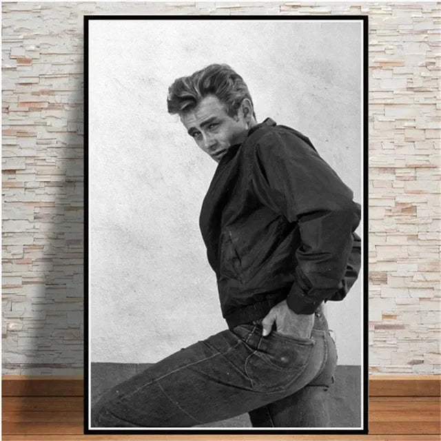 Scandinavian Minimalist Wall Art James Dean Movie Actor HD Canvas Painting Poster Print Home Bedroom Living Room Decoration Peaceful Pleasures Health and Wellness 10 30x40cm Unframed