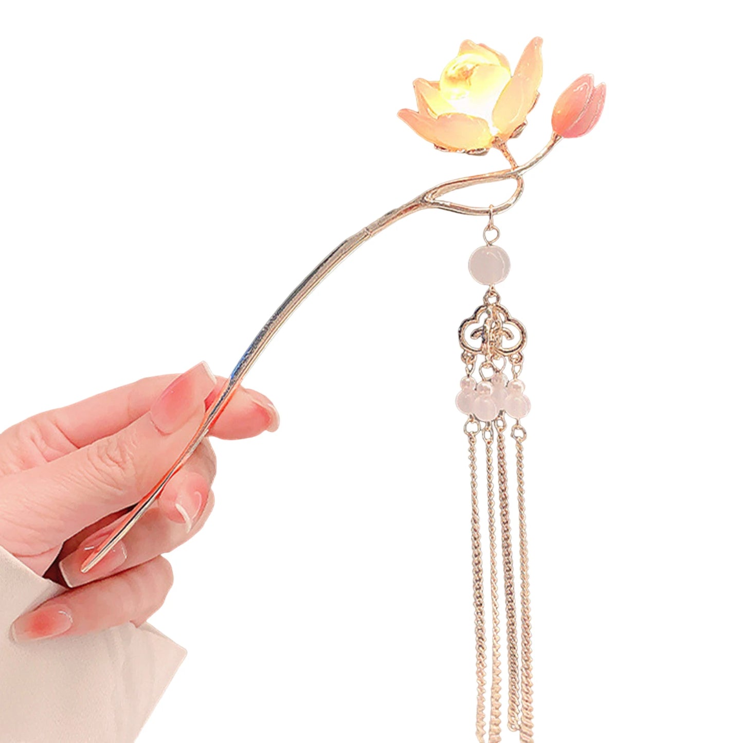 Vintage Hanfu Tassel Hairpin Vintage Chinese Style Hair Fork Lantern Hair Stick for Chinese Hanfu Cosplay Costume Peaceful Pleasures Health and Wellness 4