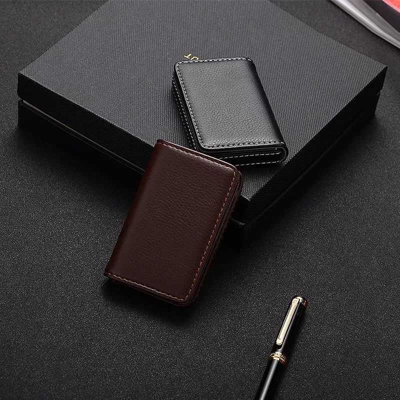 PU Leather Business Card Holder | Magnetic Slim Card Case