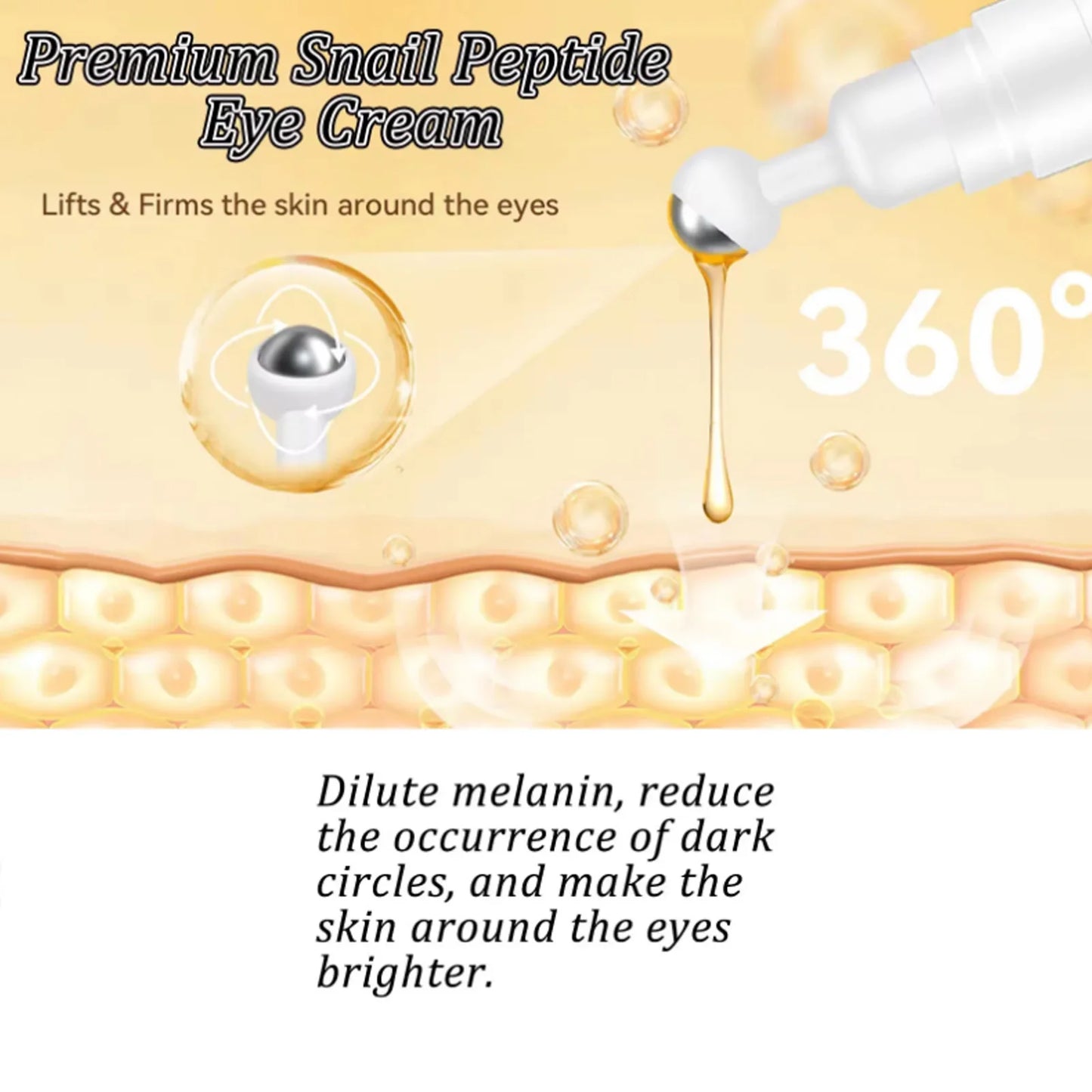 Snail Peptide Eye Cream Roller – Dark Circles & Puffiness